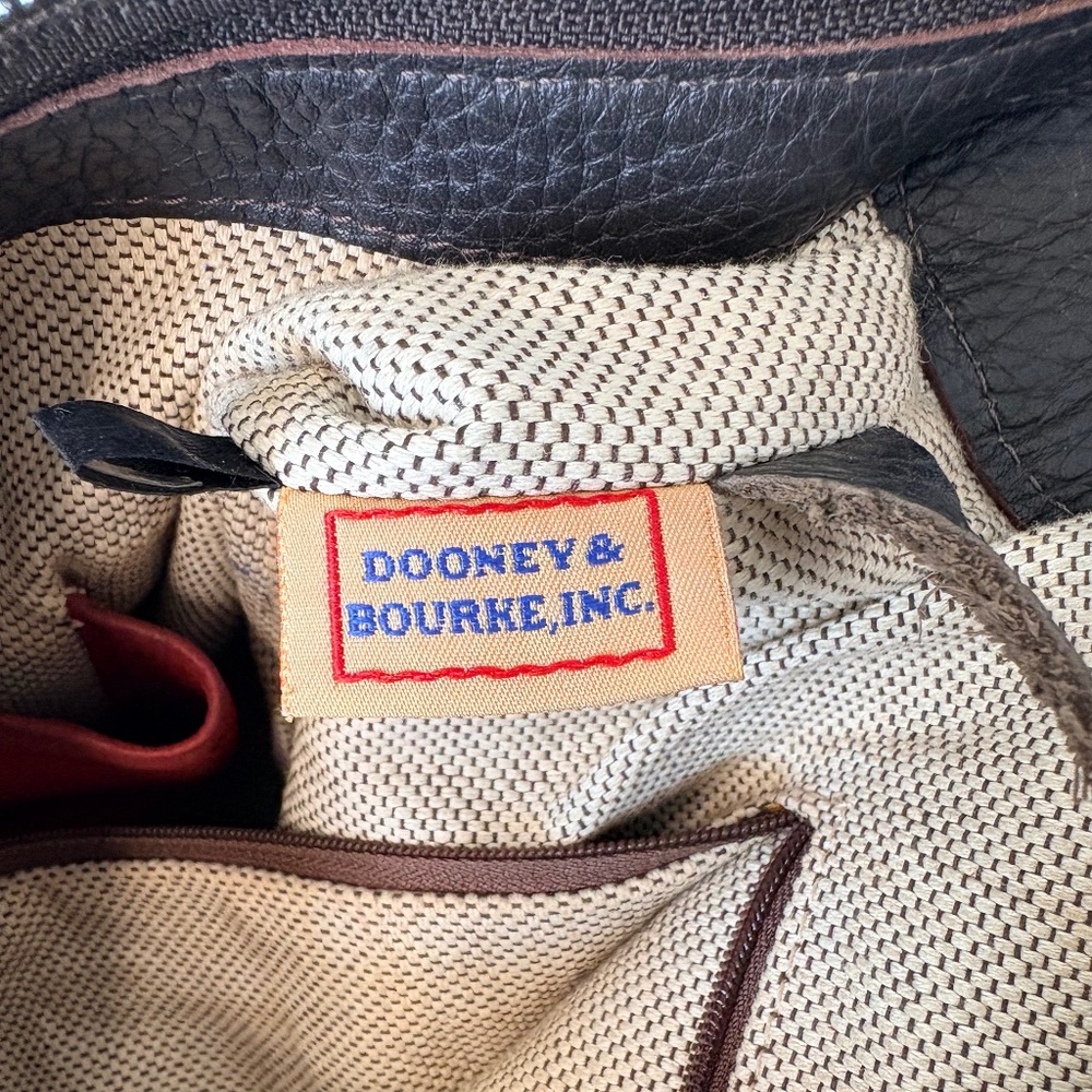 Dooney & Bourke Red Suede & Brown Pebbled Leather Bag with Wallet & Dust Bag - Picture 10 of 16